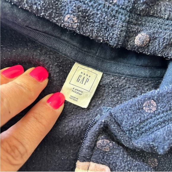 BabyGap Kids Fleece Set Full Zip Hoodie Jogger Sweatpants 4 Top 3 Pants Navy - Picture 6 of 11